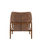Rivervista Armchair Brown Leather with Oak Frame - Maison Rêves UK