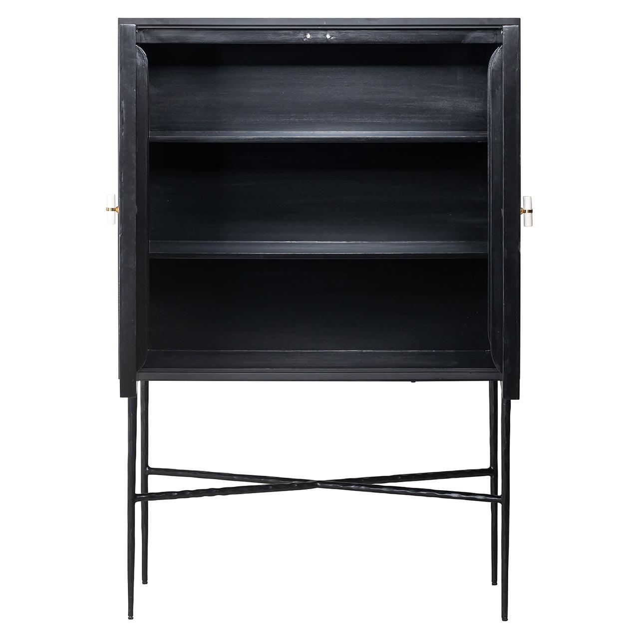 Rostelli 2 Door Mango Wood Cabinet with Black Iron Frame by Richmond Interiors - Maison Rêves UK