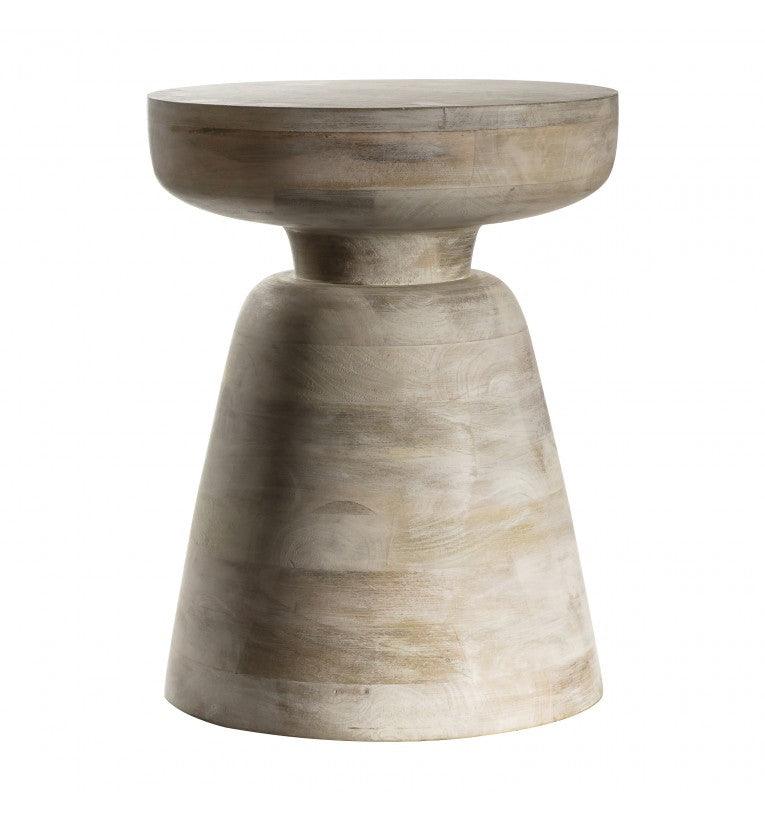 Saffire Mango Wood Side Table White Wash - Maison Rêves UK