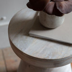 Saffire Mango Wood Side Table White Wash - Maison Rêves UK