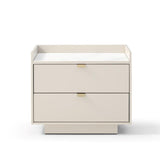 Saviour Bedside Table - White Marble & Beige