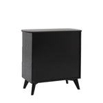 Severin Rattan 3 Drawer Chest Black Oak Wood Frame - Maison Rêves UK