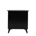 Severin Rattan 3 Drawer Chest Black Oak Wood Frame - Maison Rêves UK
