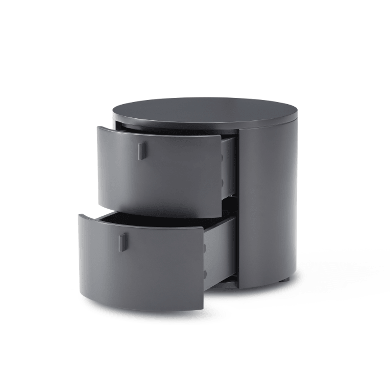 Sims Bedside Table - Matte Anthracite - Maison Rêves UK