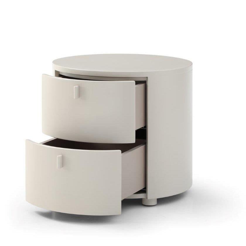 Sims Bedside Table - Matte Beige - Maison Rêves UK