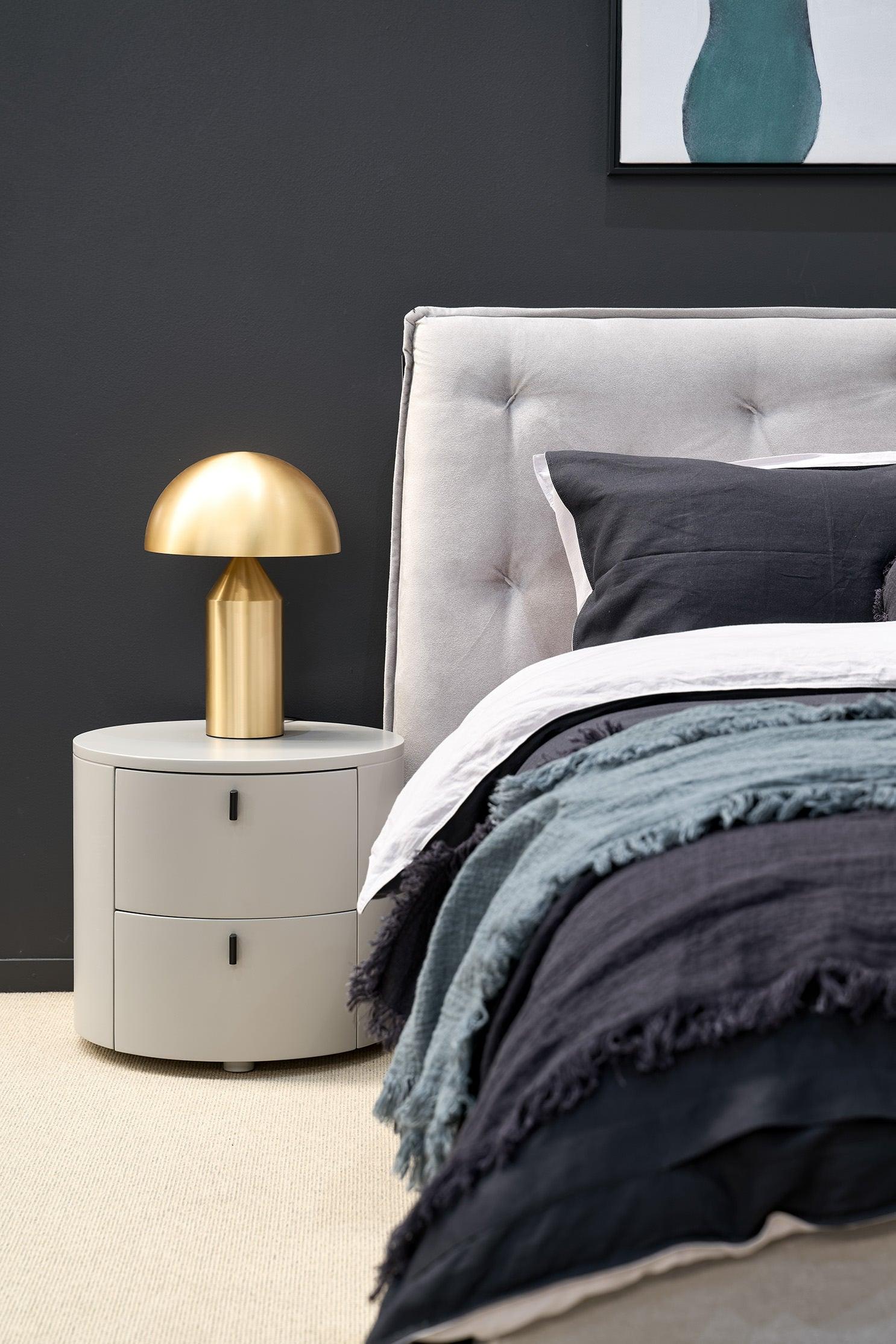 Sims Bedside Table - Matte Beige - Maison Rêves UK