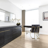 4-Door Sideboard In A Dark Oak Veneer With Gold Handles - interitower