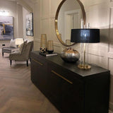 Sorrento 4-Door Sideboard In A Dark Oak Veneer With Gold Handles by Berkeley Designs - Interitower | UK 