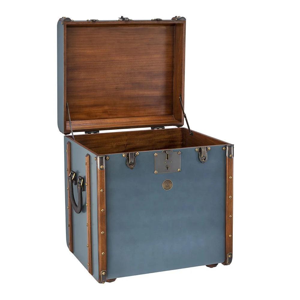 Stateroom End Table Mahogany Wood, Petrol by Authentic Models - Maison Rêves UK