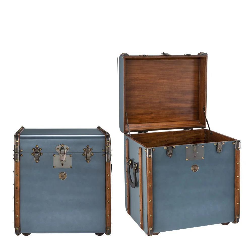 Stateroom End Table Mahogany Wood, Petrol by Authentic Models - Maison Rêves UK