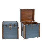 Stateroom End Table Mahogany Wood, Petrol by Authentic Models - Maison Rêves UK