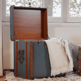 Stateroom End Table Mahogany Wood, Petrol by Authentic Models - Maison Rêves UK