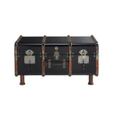 Stateroom Trunk Table Mahogany Wood, Black by Authentic Models - Maison Rêves UK