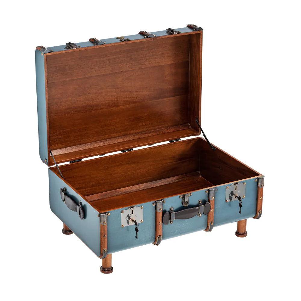 Stateroom Trunk Table Mahogany Wood, Petrol by Authentic Models - Maison Rêves UK
