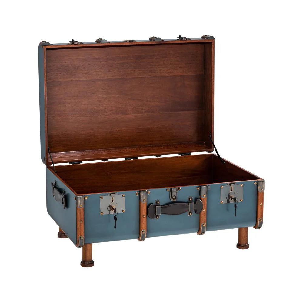 Stateroom Trunk Table Mahogany Wood, Petrol by Authentic Models - Maison Rêves UK