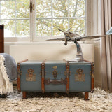 Stateroom Trunk Table Mahogany Wood, Petrol by Authentic Models - Maison Rêves UK