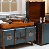 Stateroom Trunk Table Mahogany Wood, Petrol by Authentic Models - Maison Rêves UK