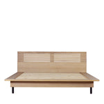 Stella Oak Wood 4'6 Double Bed with Black Metal Legs - Maison Rêves UK