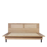Stella Oak Wood 5' Bed King Size with Black Metal Legs - Maison Rêves UK