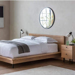 Stella Oak Wood 5' Bed King Size with Black Metal Legs - Maison Rêves UK