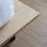 Stella Oak Wood 5' Bed King Size with Black Metal Legs - Maison Rêves UK