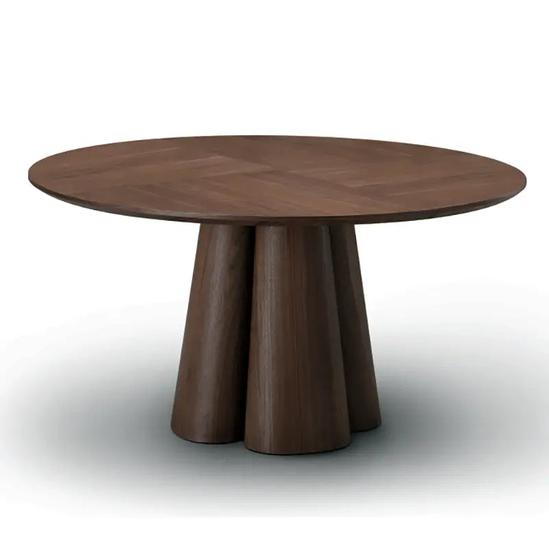 Strata Round Walnut Leaf Dining Table 140cm by Eccotrading Design London
