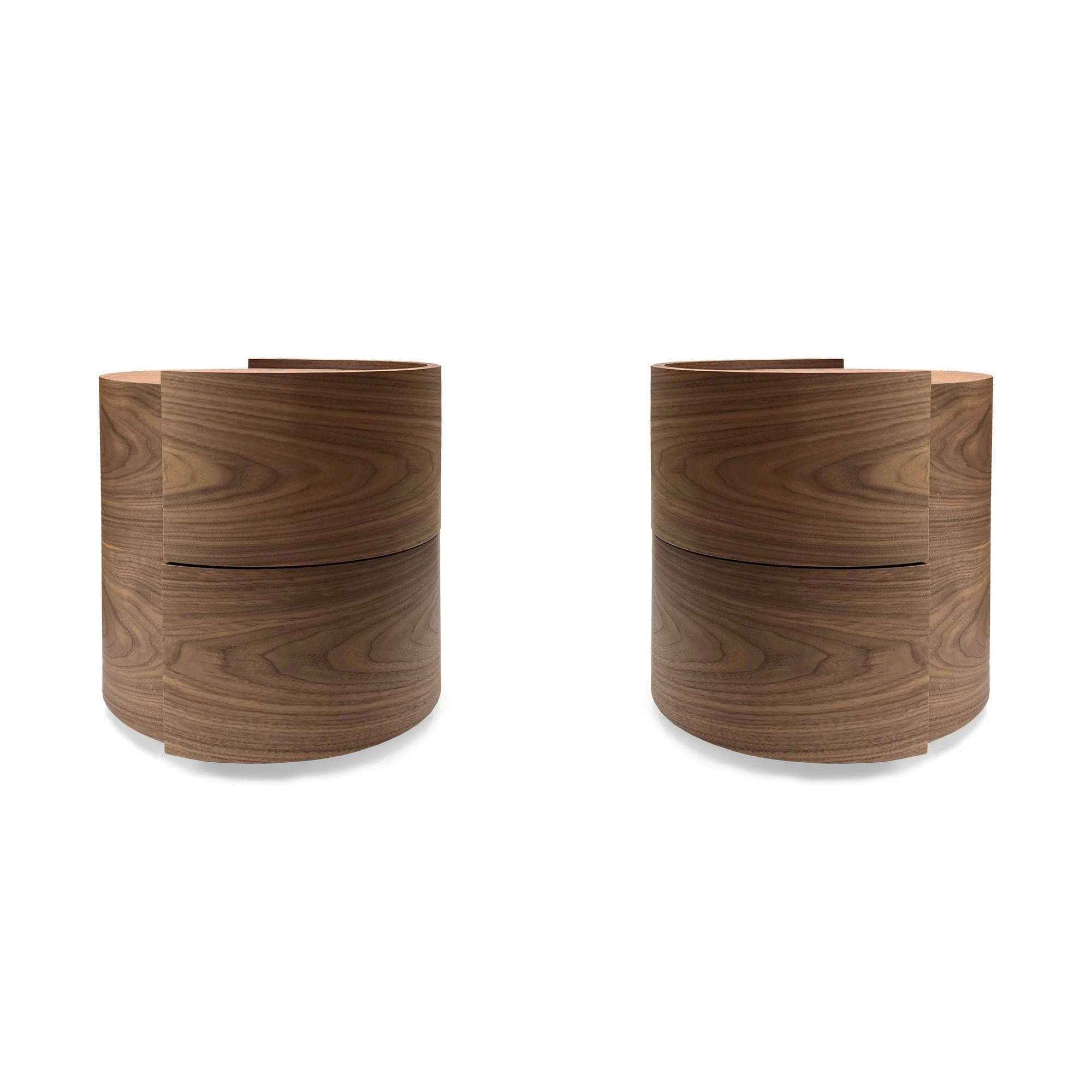 Tavamo Bedside Table - Walnut - Pair - Maison Rêves UK