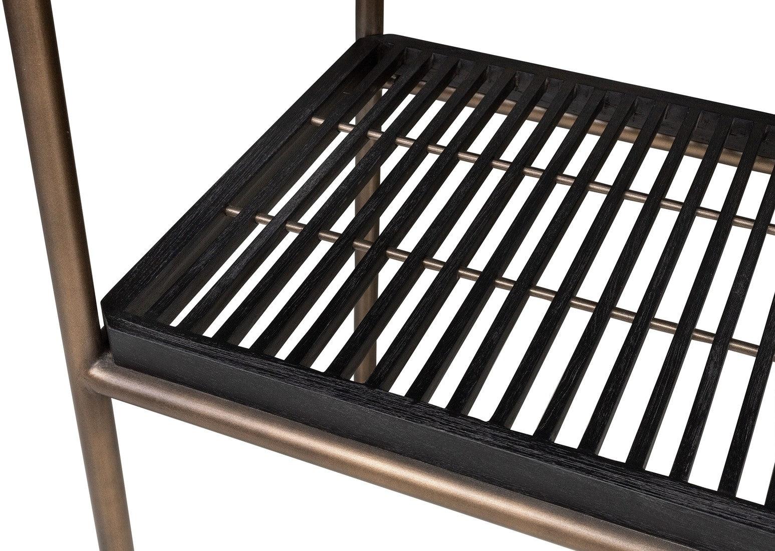 Tellem Black Wood Cabinet with Steel Frame - Maison Rêves UK