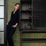 Tellem Black Wood Cabinet with Steel Frame - Maison Rêves UK