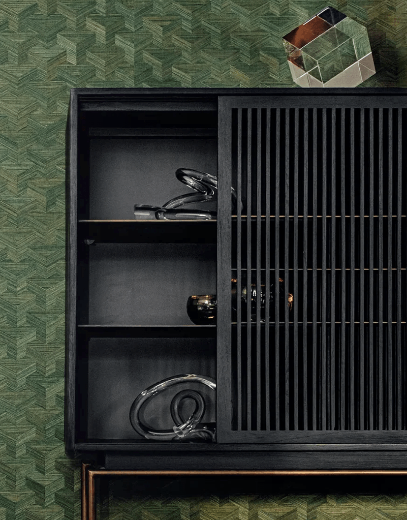 Tellem Black Wood Cabinet with Steel Frame - Maison Rêves UK