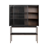 Tellem Black Wood Cabinet with Steel Frame - Maison Rêves UK