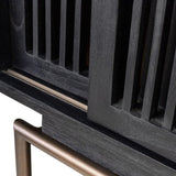 Tellem Black Wood Cabinet with Steel Frame - Maison Rêves UK