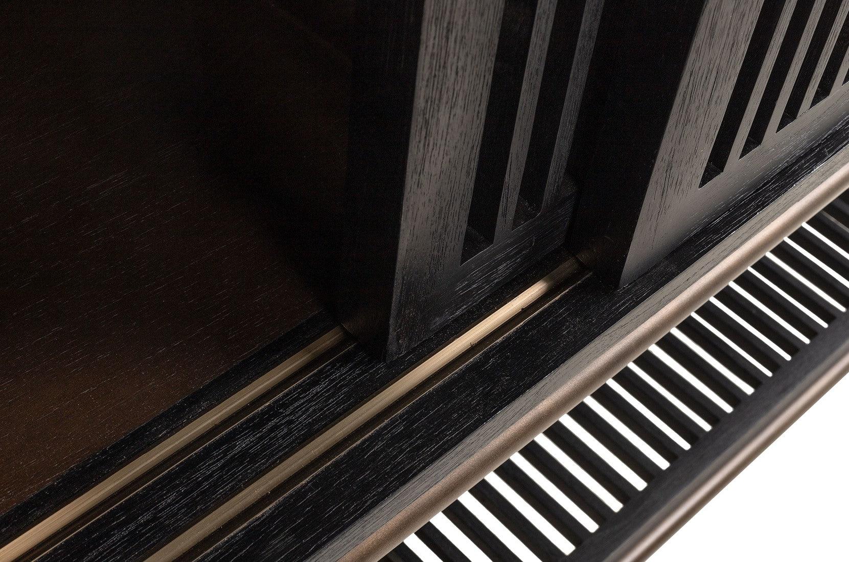 Tellem Black Wood Cabinet with Steel Frame - Maison Rêves UK