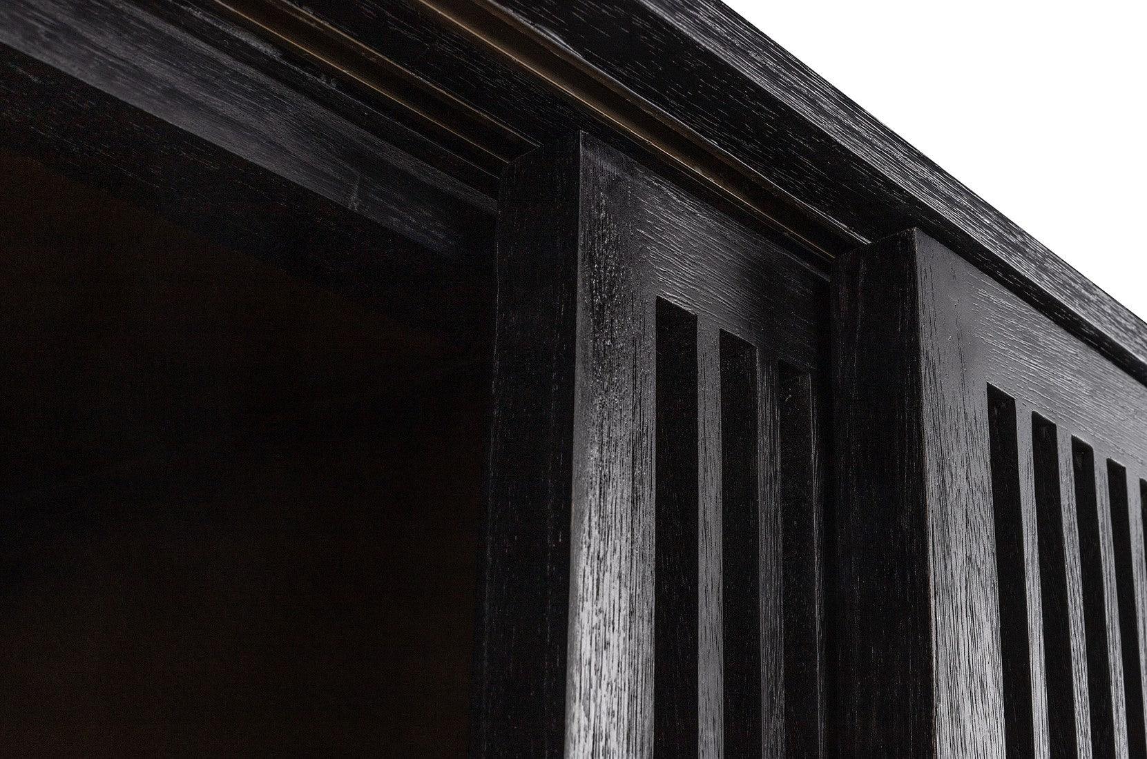 Tellem Black Wood Cabinet with Steel Frame - Maison Rêves UK