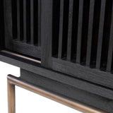 Tellem Black Wood Sideboard with Steel Frame - Maison Rêves UK
