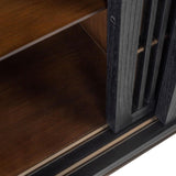 Tellem Black Wood Sideboard with Steel Frame - Maison Rêves UK