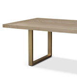 Valencia Grey Parquet Top Dining Table with Gold Brass Base by Berkeley Designs - Maison Rêves UK