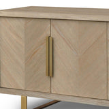 Sideboard 4-Door Sideboard Natural Grey Oak In Parquet Style - interitower