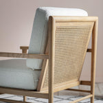 Velora Armchair Cream with Wooden Frame - Maison Rêves UK