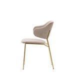 Velvadora Dining Chair Taupe with Gold Iron Legs (2pk) - Maison Rêves UK