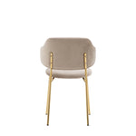 Velvadora Dining Chair Taupe with Gold Iron Legs (2pk) - Maison Rêves UK