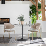 Velvadora Dining Chair Taupe with Gold Iron Legs (2pk) - Maison Rêves UK