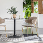 Velvadora Dining Chair Taupe with Gold Iron Legs (2pk) - Maison Rêves UK