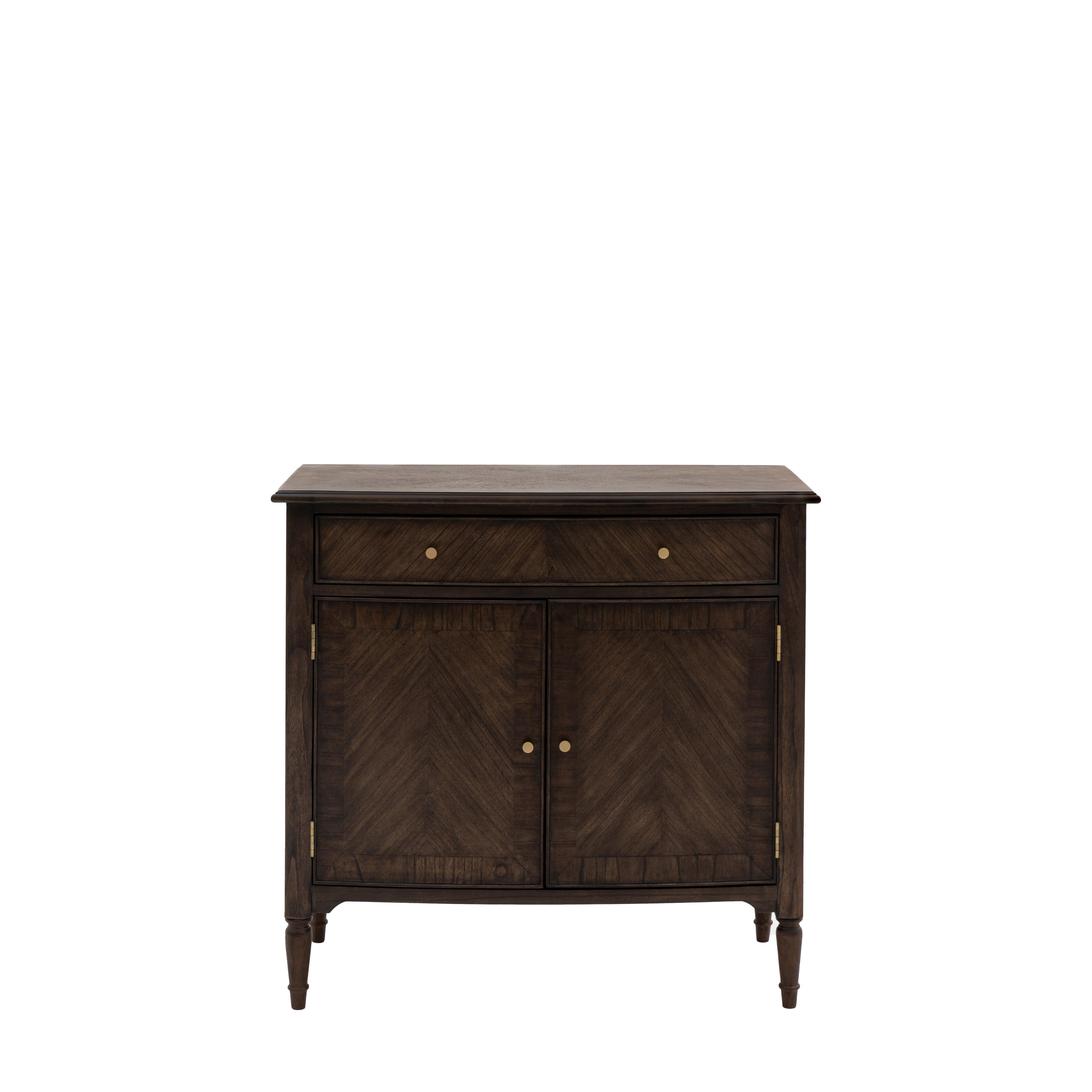 Verdanta 2 Door/1 Drawer Dark Mindi Wood Sideboard - Maison Rêves UK
