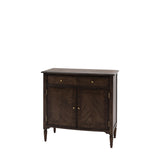 Verdanta 2 Door/1 Drawer Dark Mindi Wood Sideboard - Maison Rêves UK