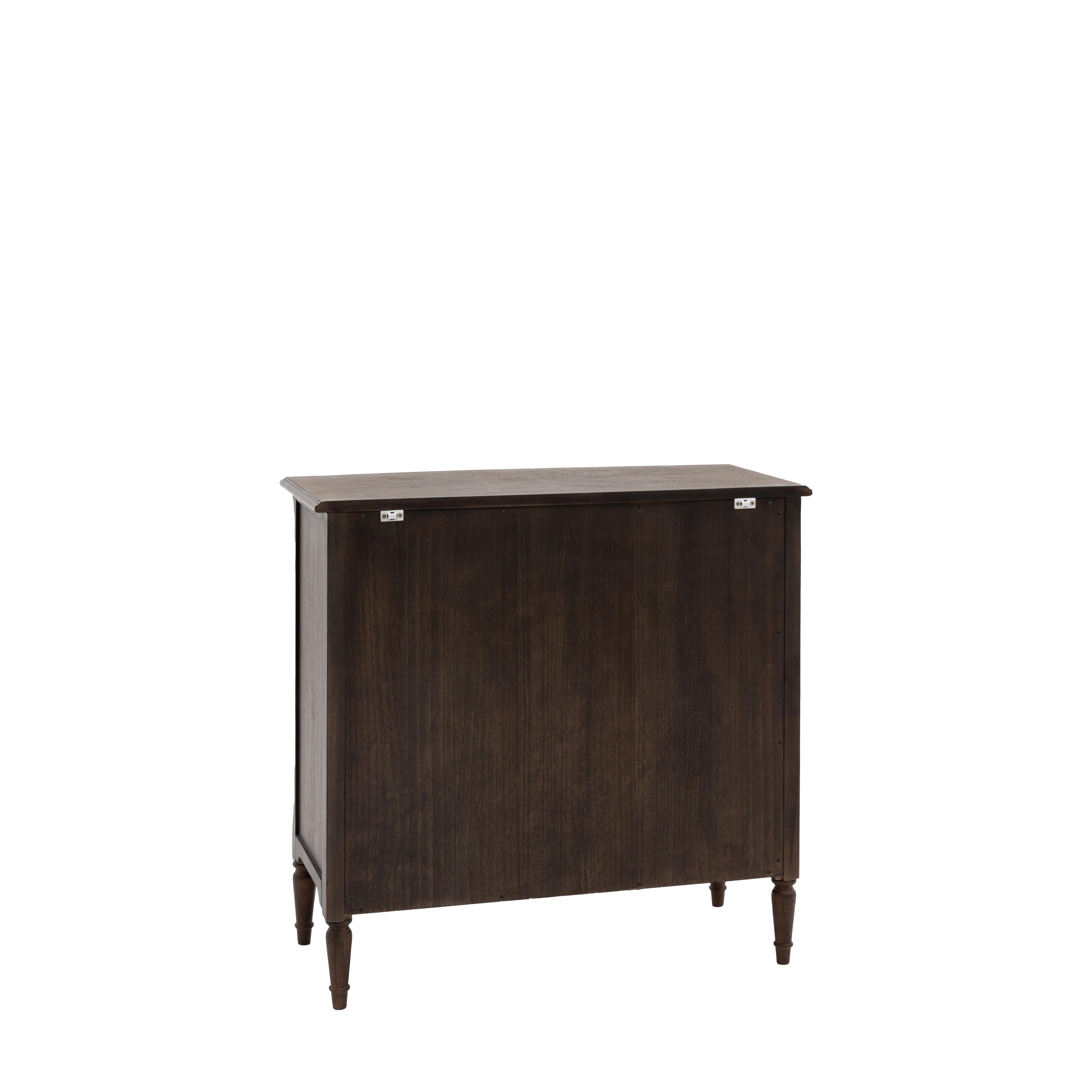Verdanta 2 Door/1 Drawer Dark Mindi Wood Sideboard - Maison Rêves UK