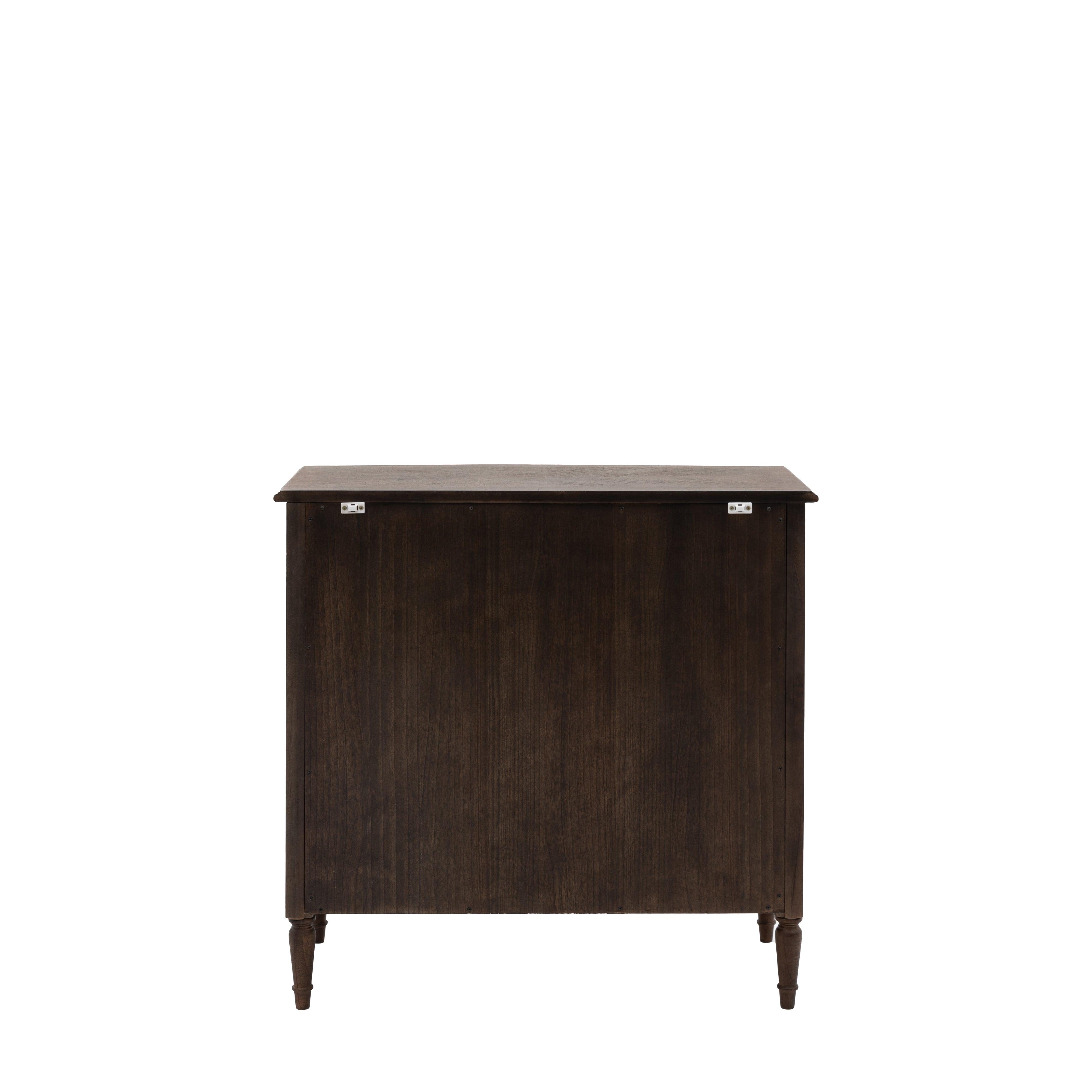 Verdanta 2 Door/1 Drawer Dark Mindi Wood Sideboard - Maison Rêves UK