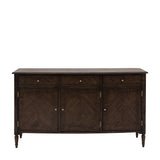 Verdanta 3 Door/3 Drawer Dark Mindi Wood Sideboard - Maison Rêves UK