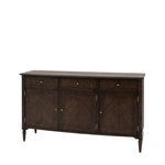 Verdanta 3 Door/3 Drawer Dark Mindi Wood Sideboard - Maison Rêves UK