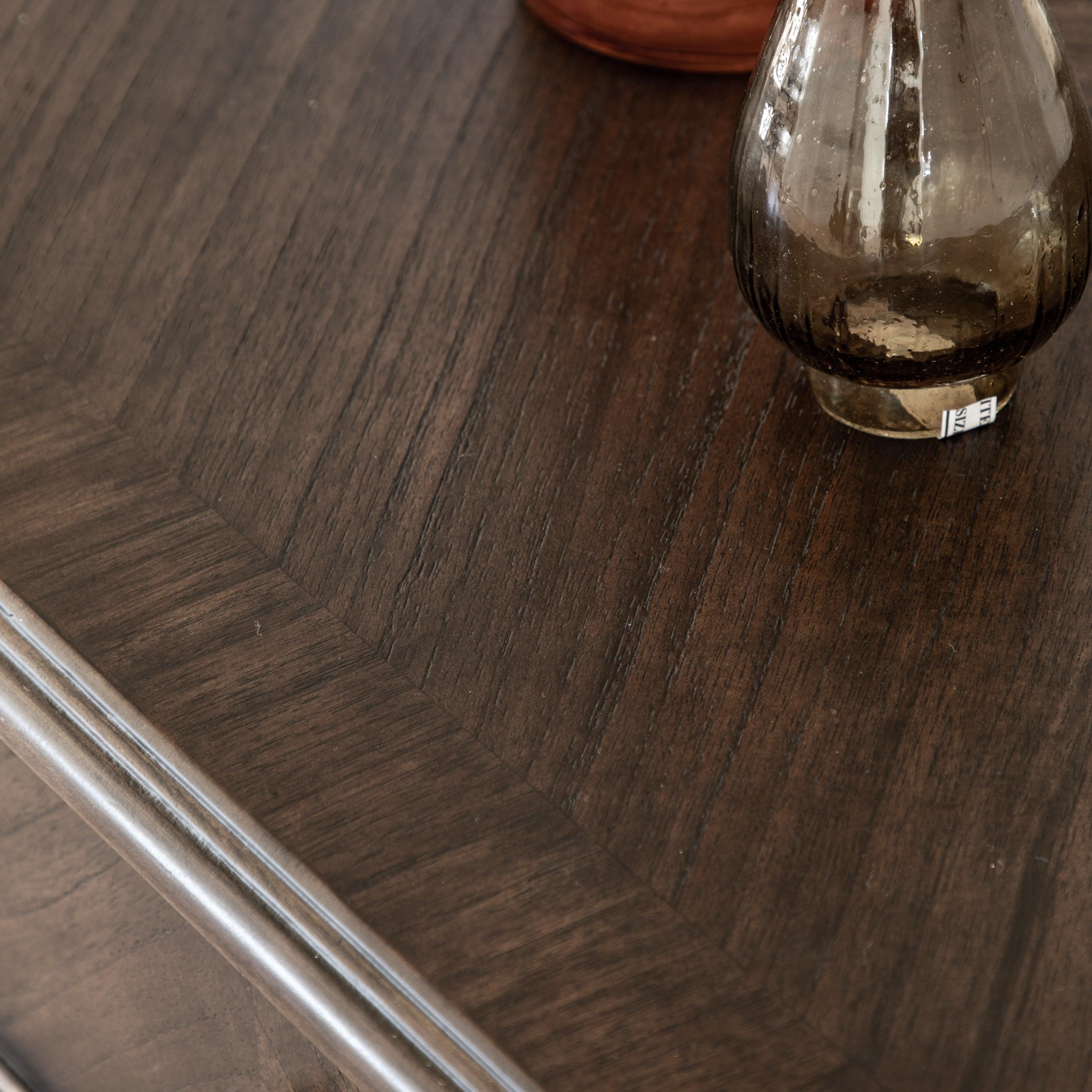 Verdanta 3 Door/3 Drawer Dark Mindi Wood Sideboard - Maison Rêves UK